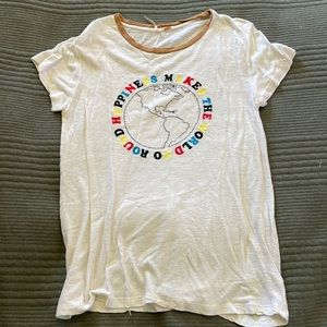 Free People cream graphic tshirt, size: Medium